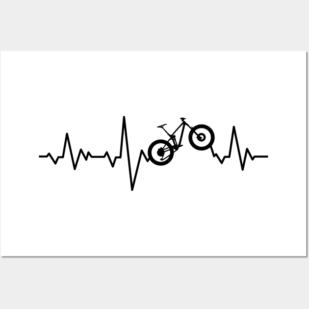 Mountain Bike Heartbeat Biking for MTB Lovers Wall Art by ChrisWilson